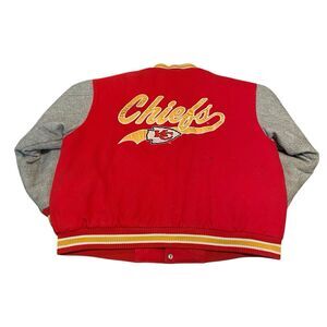 Vintage NFL Kansas City Chiefs Varsity Jacket Coat Bomber Wool 90s Logo 7 90s XL